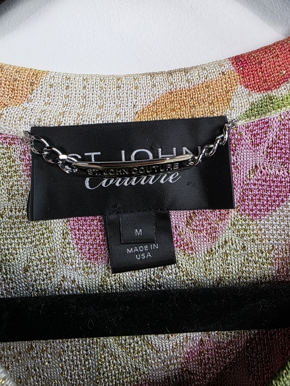 St John Couture Floral Sequin Button-Front Women's Sweater Size M - Picture 2 of 5